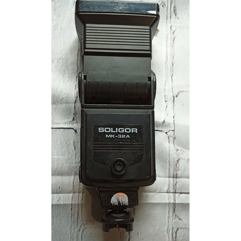 SOLIGOR Black Plastic Battery Operated Camera Flash System WORKS MK-32A c2